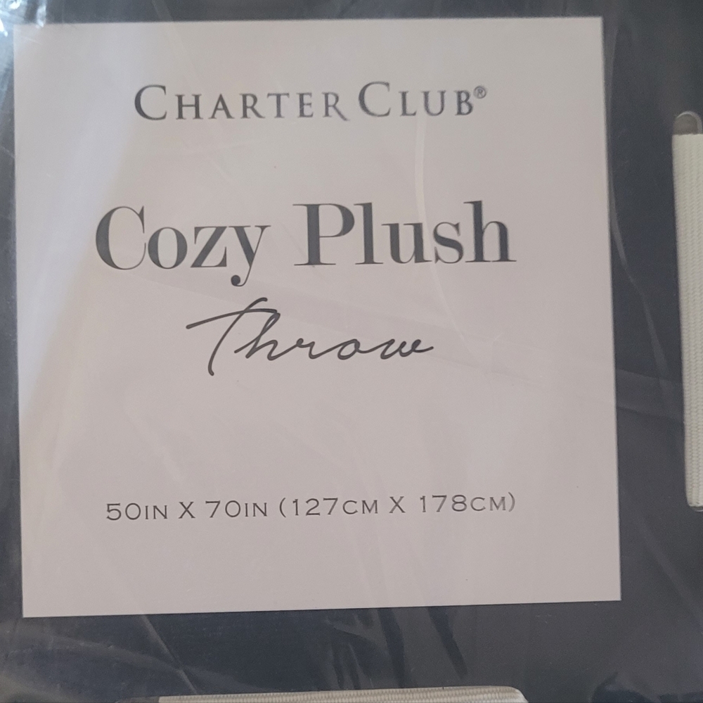 Charter Club Cozy Plush Throw - Gray - Picture 5 of 5